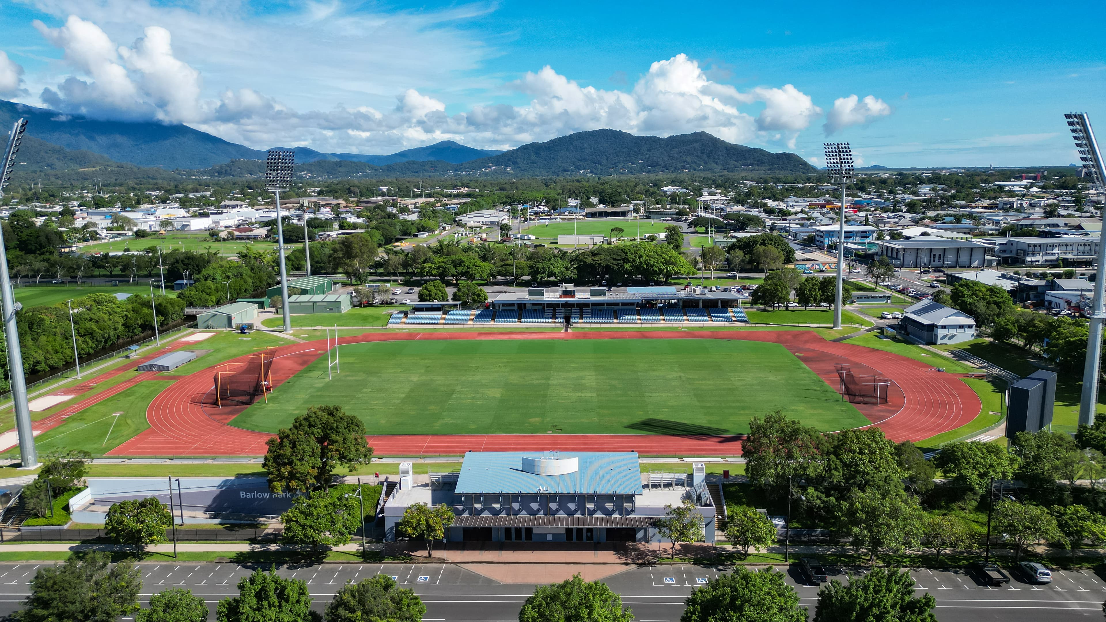 Aerial view of Barlow Park Stadium