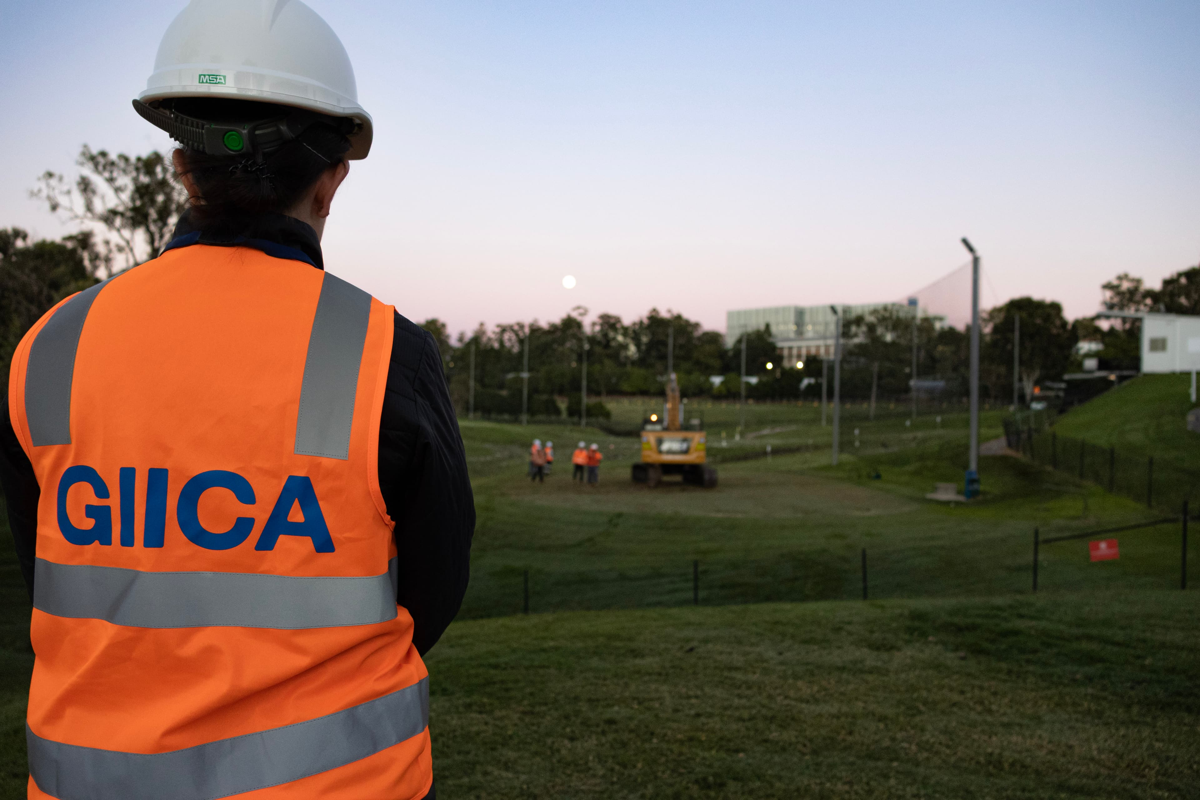 GIICA staff member monitoring site investigations at Victoria Park