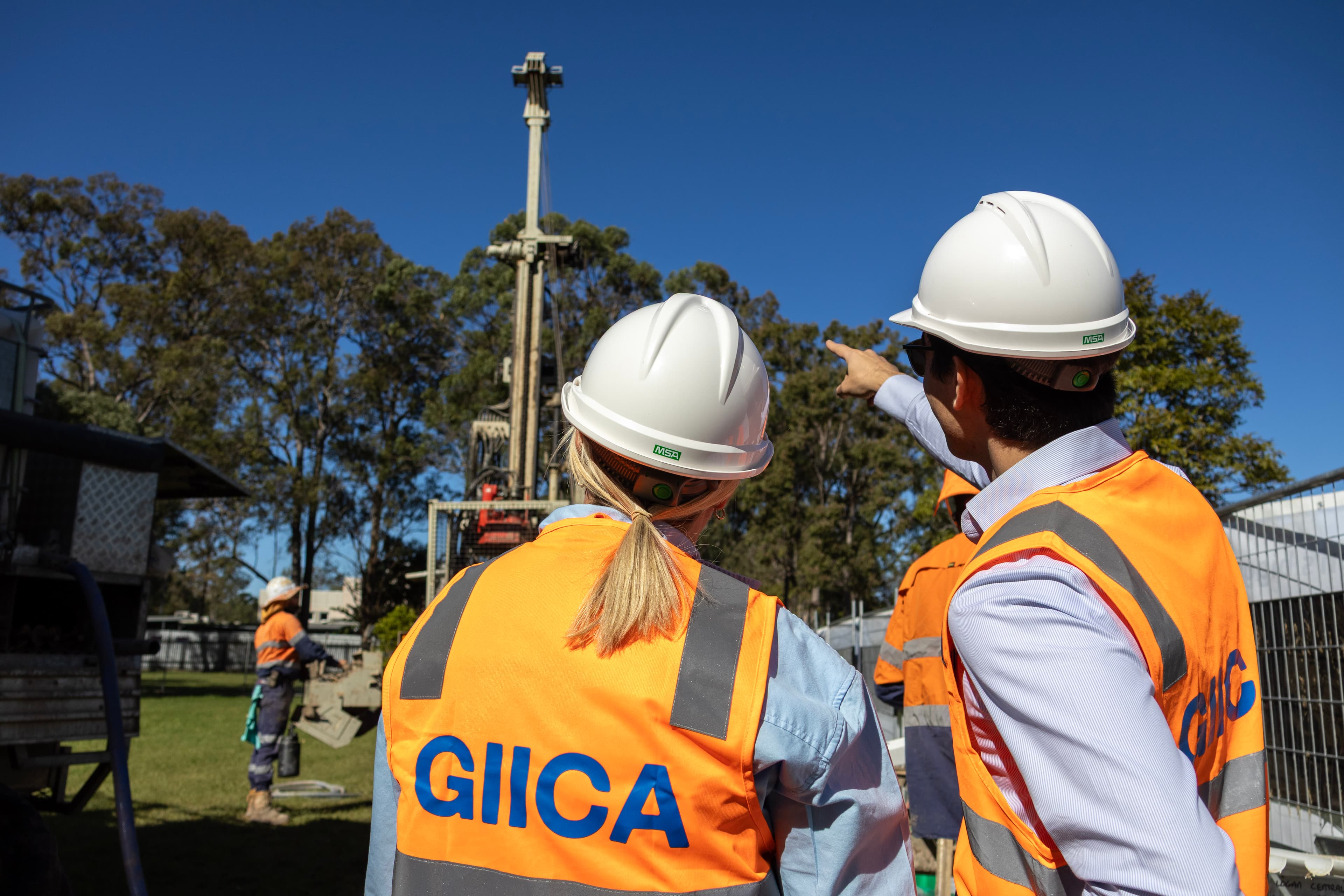 GIICA workers onsite during site investigations