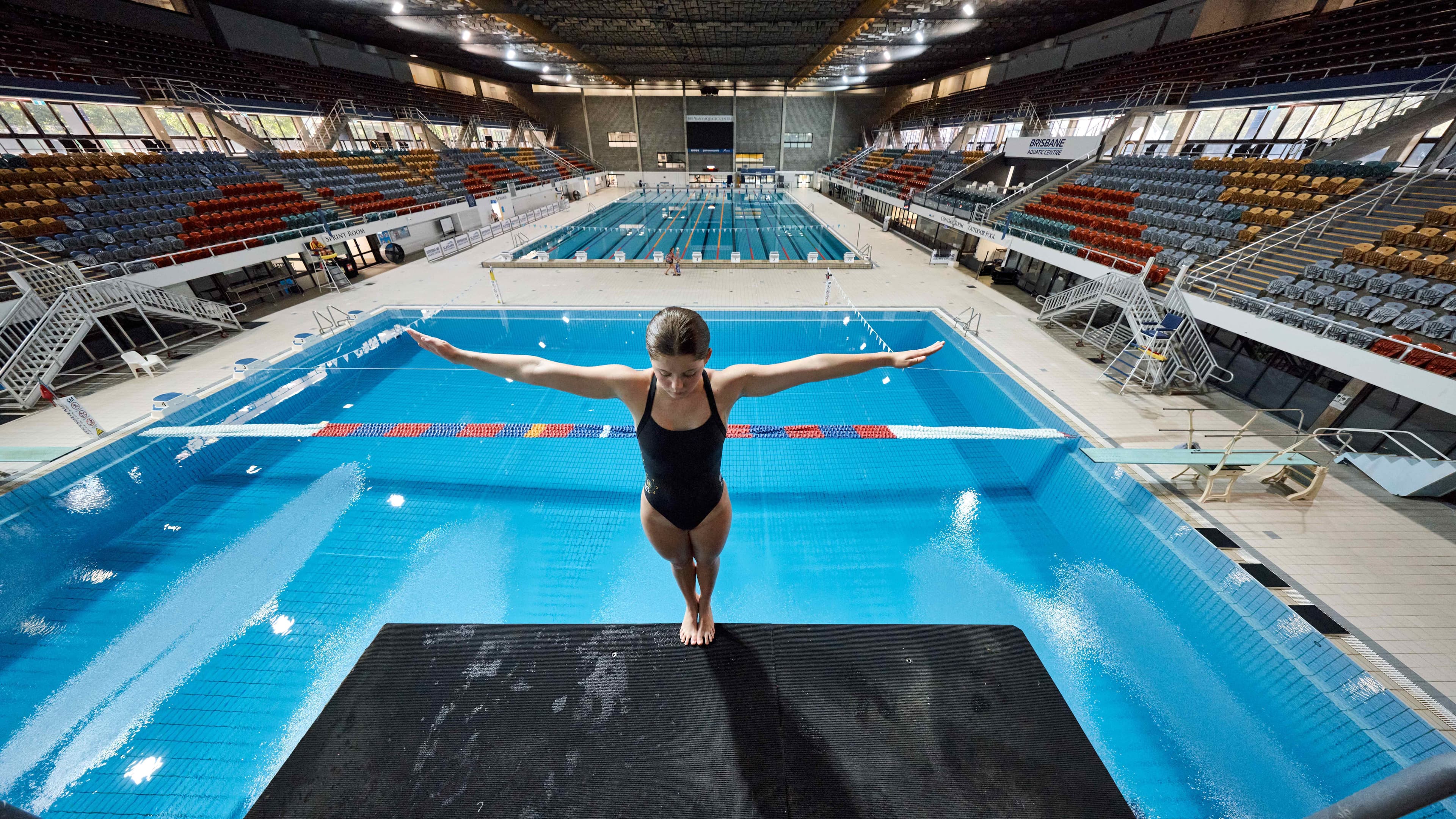 Diver on top of the platform at Brisbane Aquatic Centre