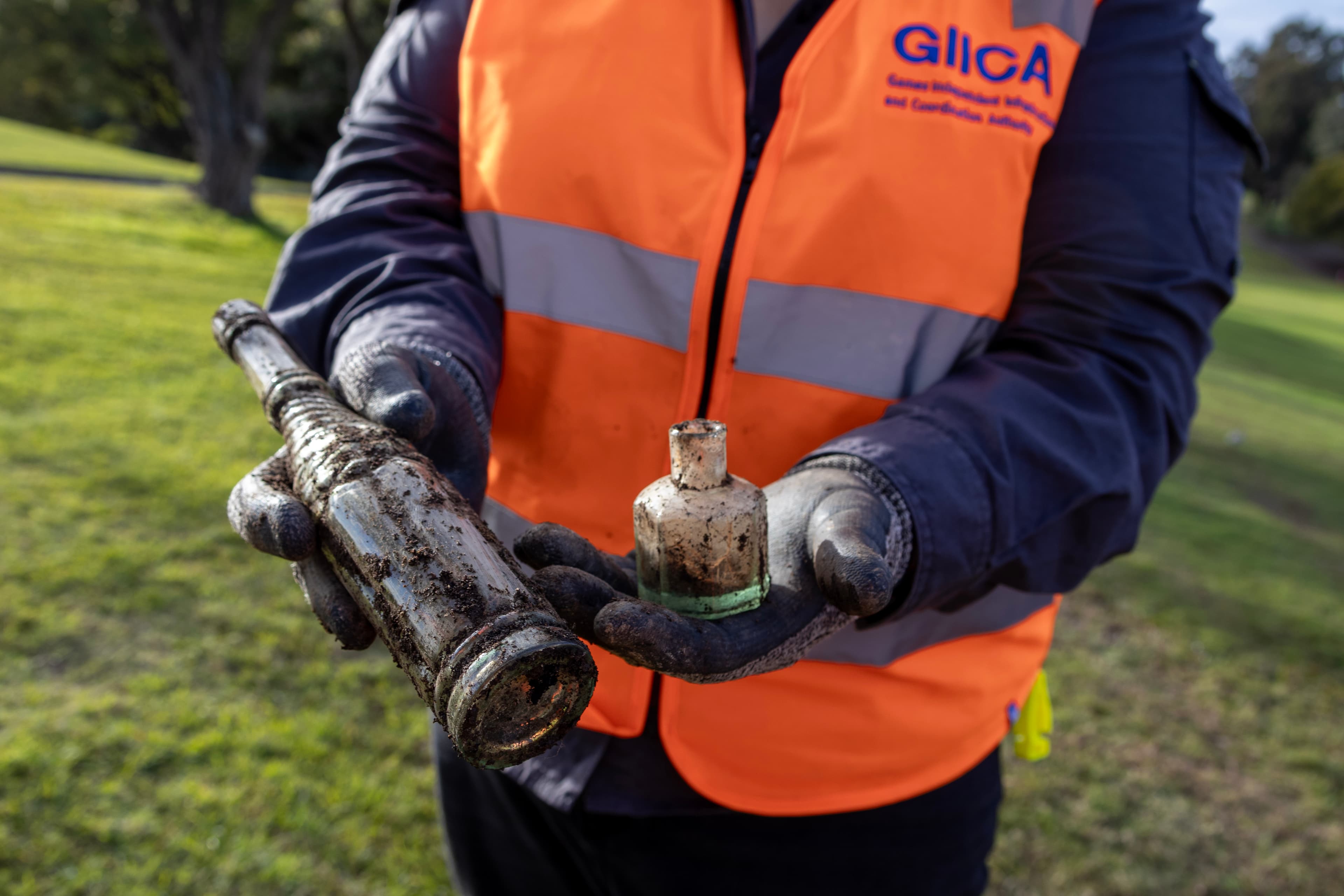 Bottles found during archaeological salvage works at Victoria Park