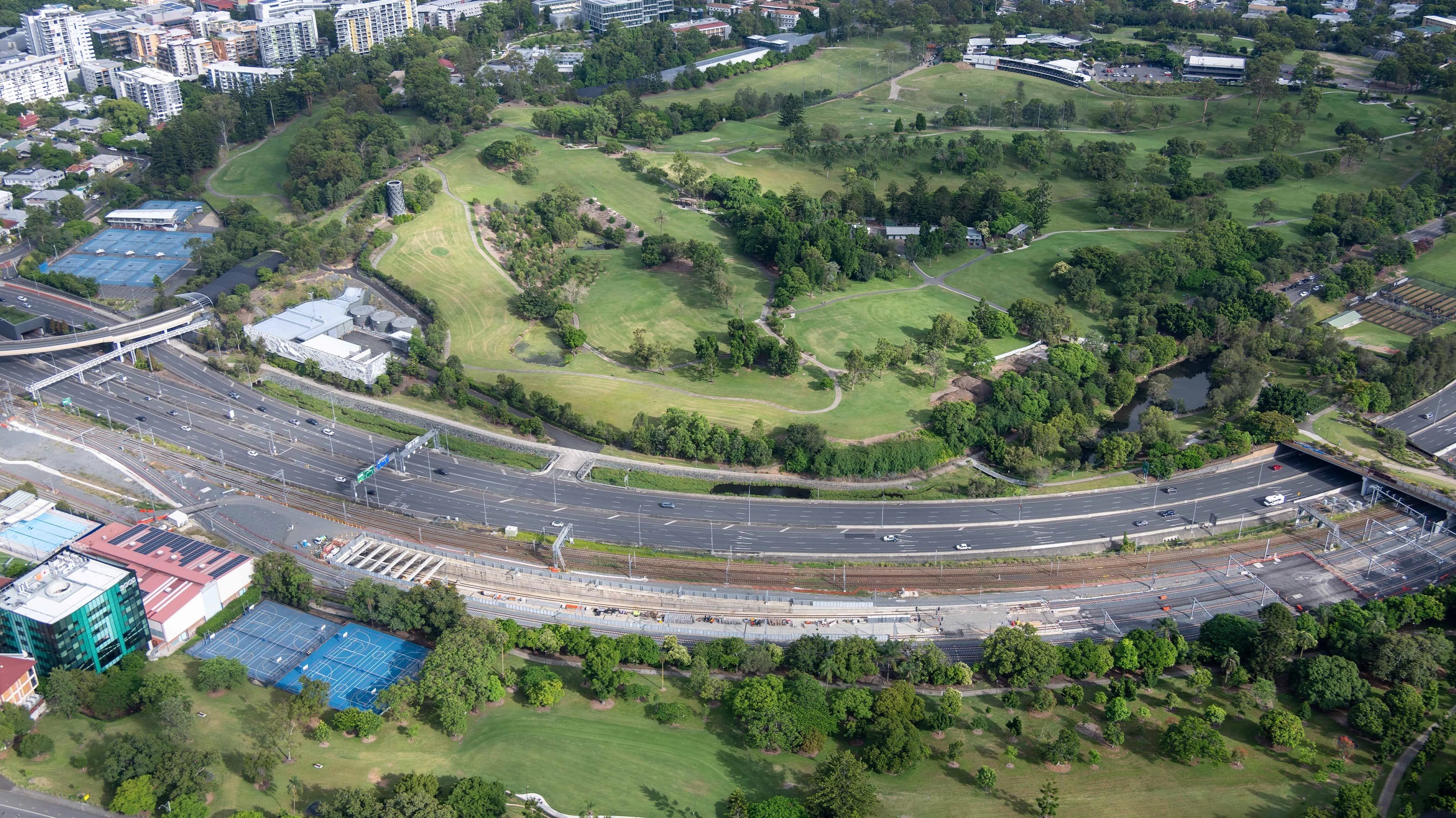 Aerial shot of Victoria Park
