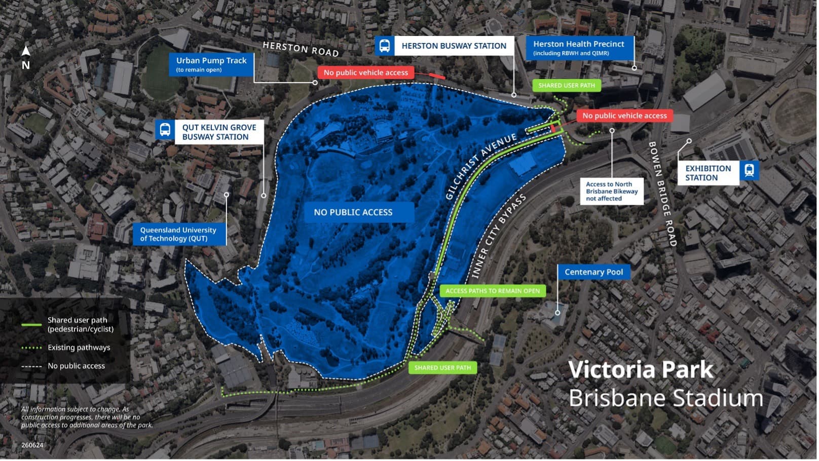 Victoria Park public access map 25 June 2026