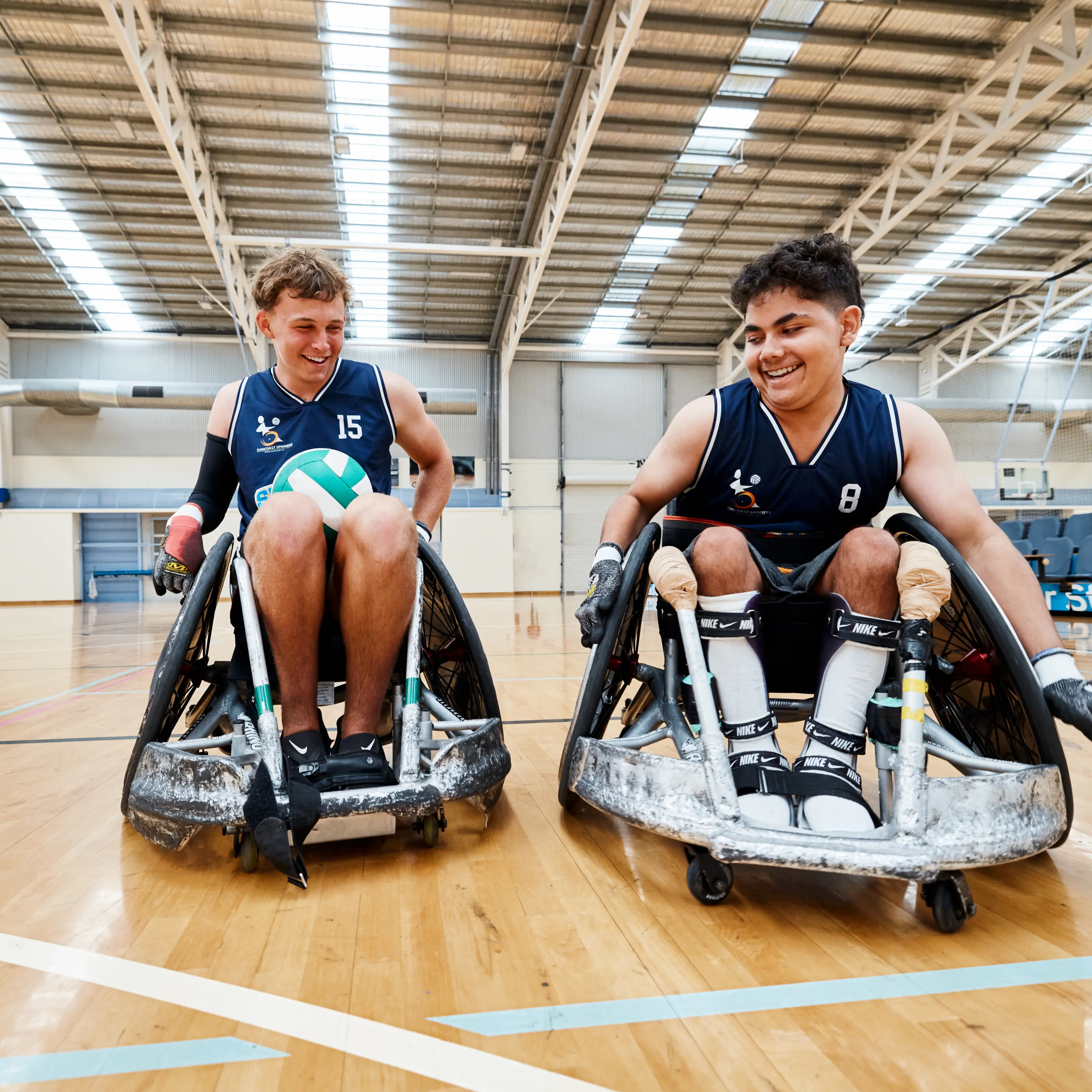 Wheelchair rugby athletes for Transforming Queensland tile on homepage